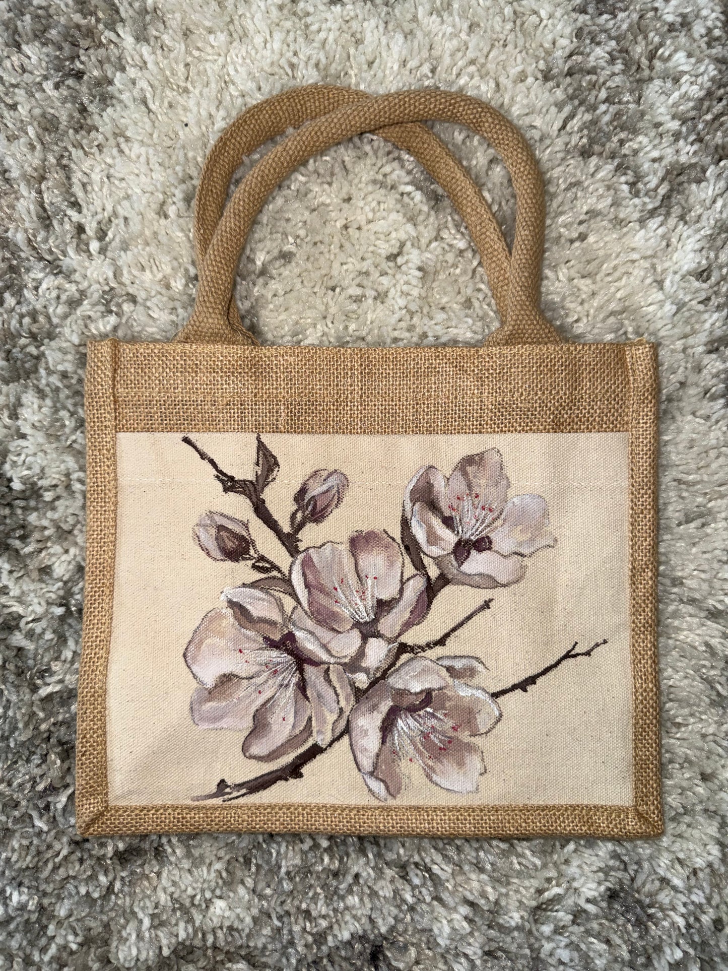 Small Beach Bag - Cherry Flower
