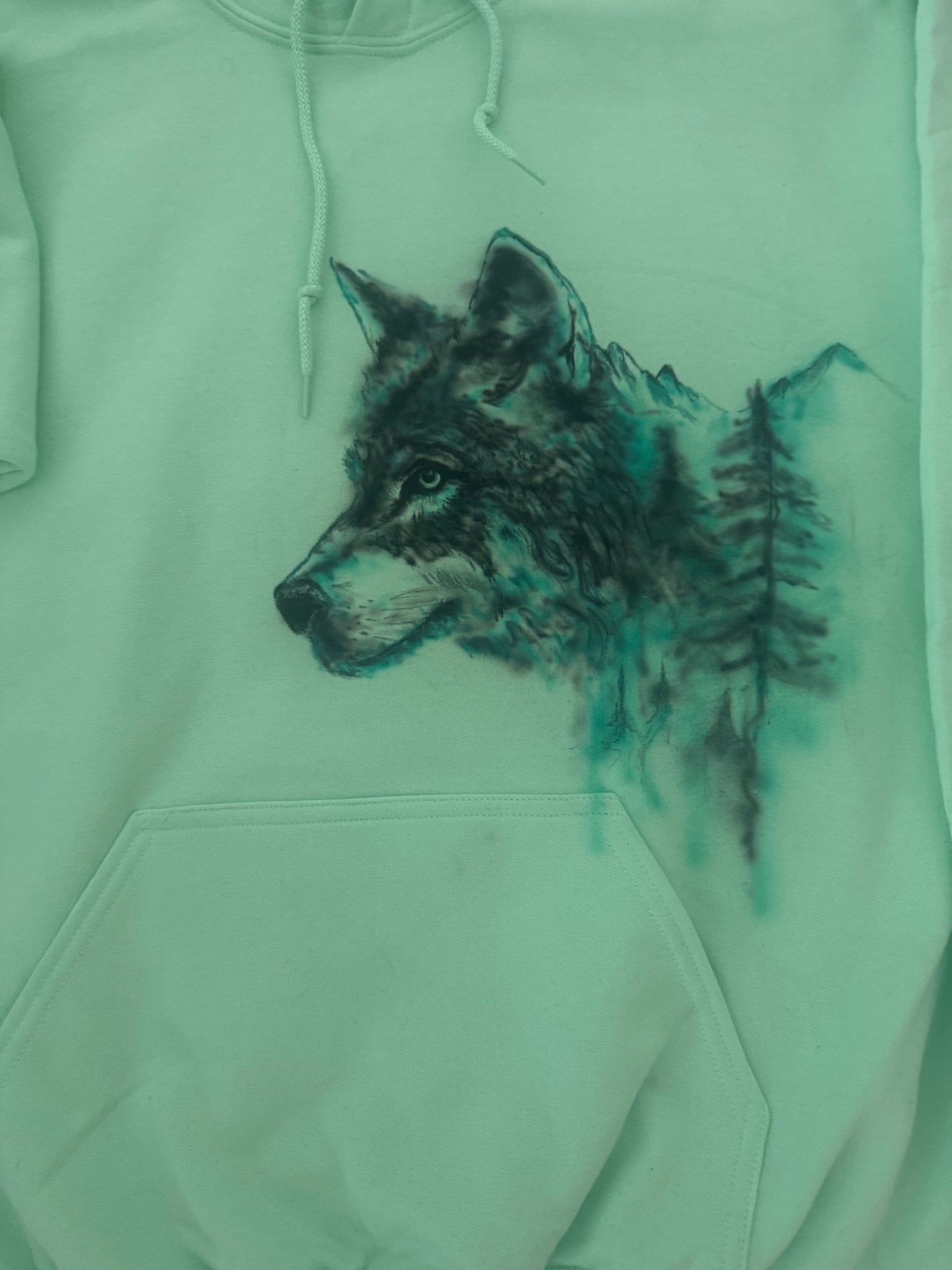 Mountain Spirit Wolf Hoodie - Winter Vibes