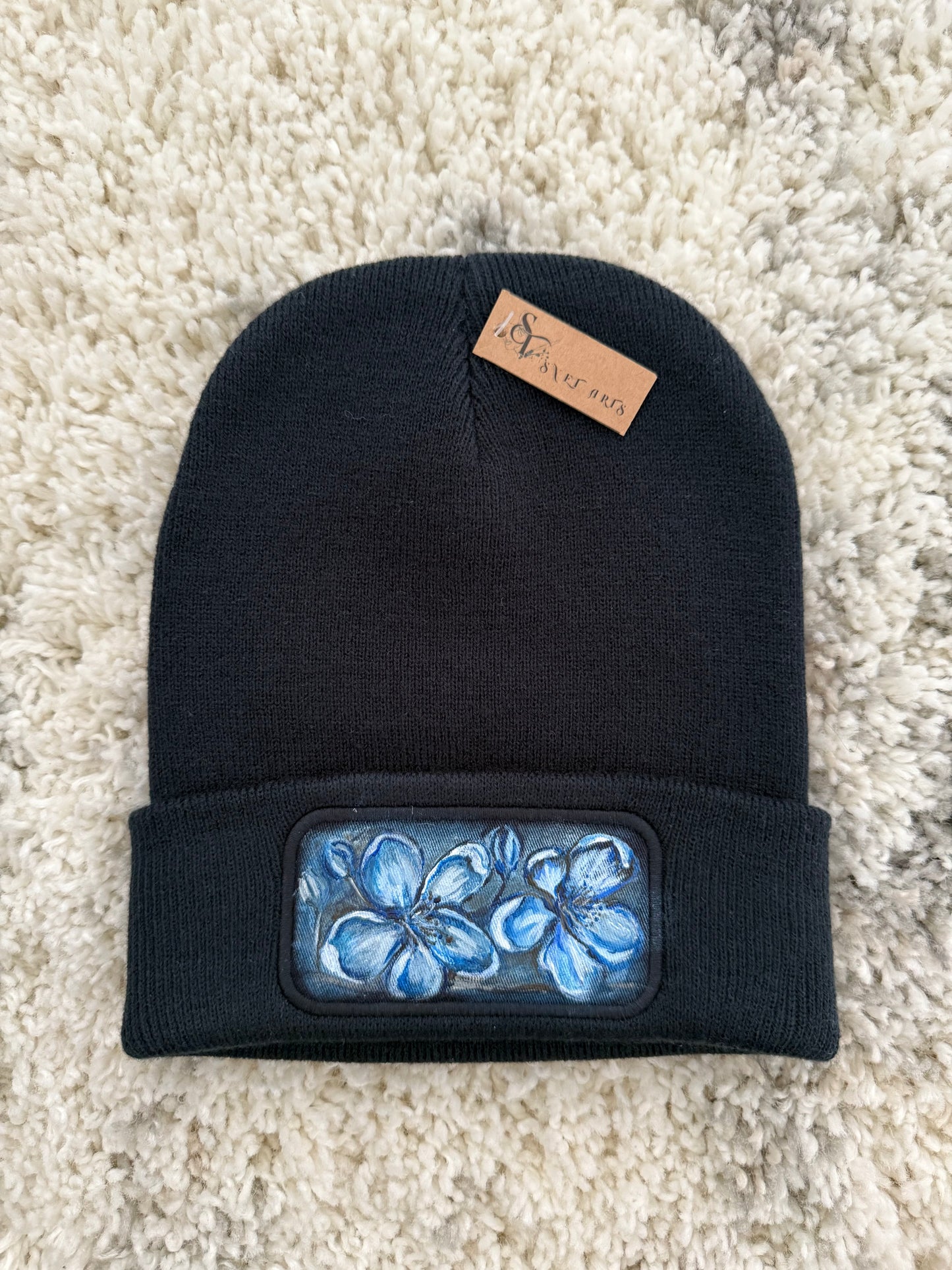 Alpine Blue Blossom Beanie - Winter Vibes